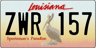 LA license plate ZWR157