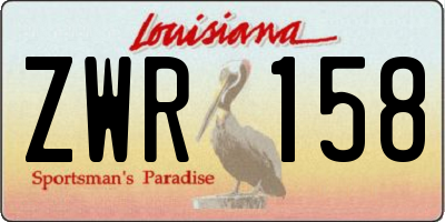 LA license plate ZWR158