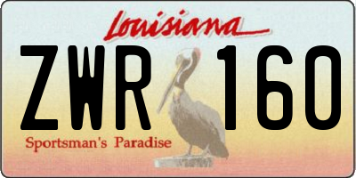 LA license plate ZWR160