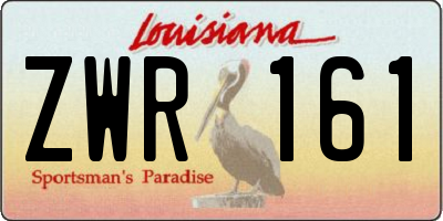 LA license plate ZWR161