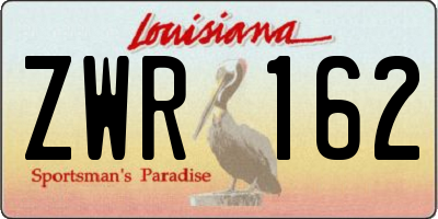 LA license plate ZWR162