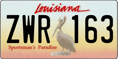 LA license plate ZWR163