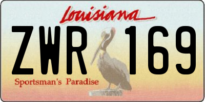 LA license plate ZWR169