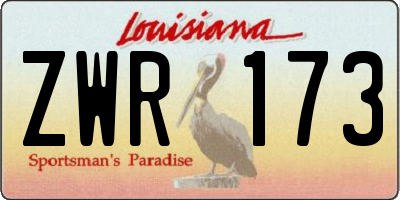 LA license plate ZWR173
