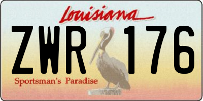 LA license plate ZWR176