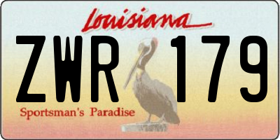 LA license plate ZWR179