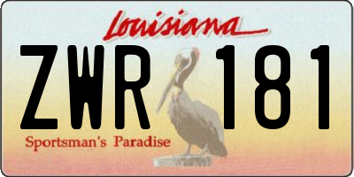 LA license plate ZWR181