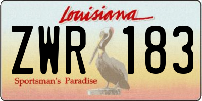 LA license plate ZWR183