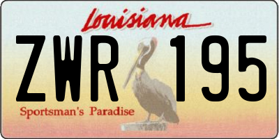 LA license plate ZWR195