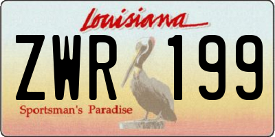 LA license plate ZWR199
