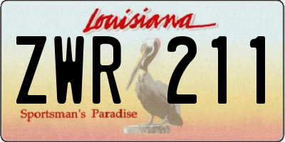 LA license plate ZWR211