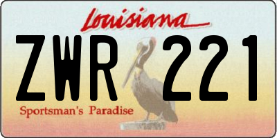 LA license plate ZWR221