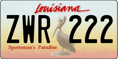 LA license plate ZWR222