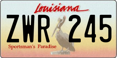 LA license plate ZWR245