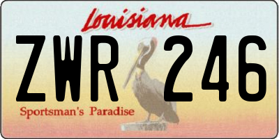 LA license plate ZWR246