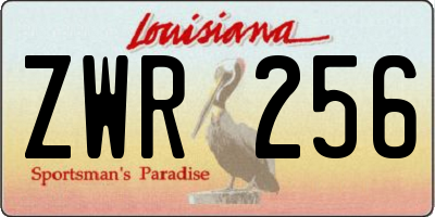 LA license plate ZWR256