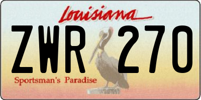 LA license plate ZWR270