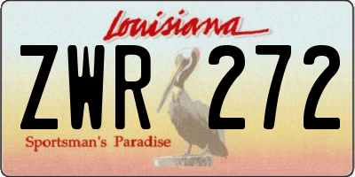 LA license plate ZWR272