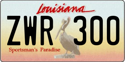 LA license plate ZWR300