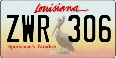 LA license plate ZWR306