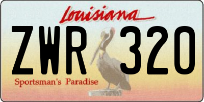 LA license plate ZWR320