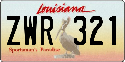 LA license plate ZWR321