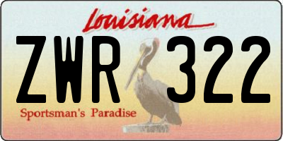 LA license plate ZWR322