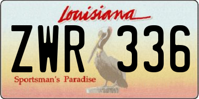 LA license plate ZWR336