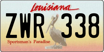 LA license plate ZWR338