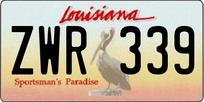 LA license plate ZWR339