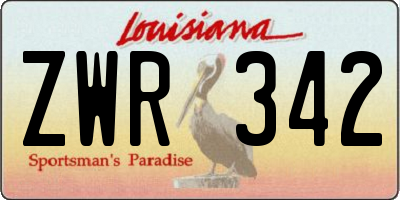 LA license plate ZWR342