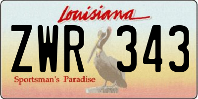 LA license plate ZWR343