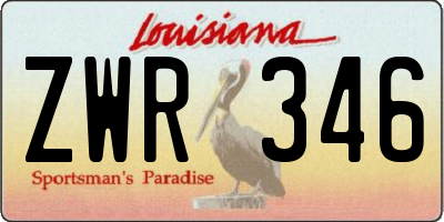 LA license plate ZWR346