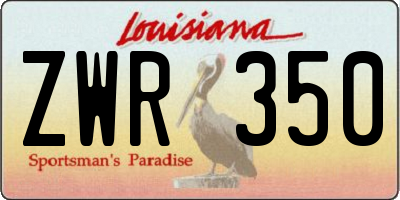 LA license plate ZWR350