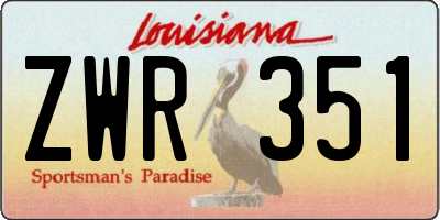 LA license plate ZWR351