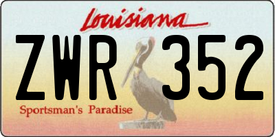 LA license plate ZWR352