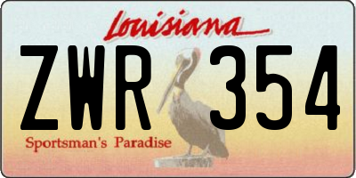 LA license plate ZWR354