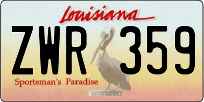 LA license plate ZWR359