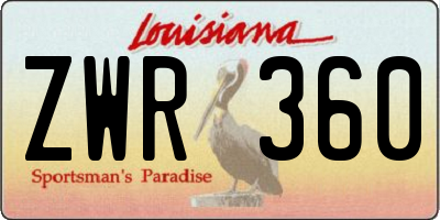 LA license plate ZWR360