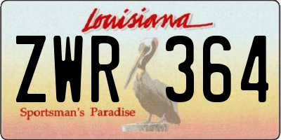 LA license plate ZWR364