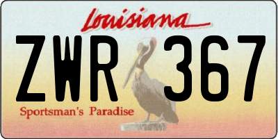 LA license plate ZWR367