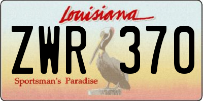 LA license plate ZWR370