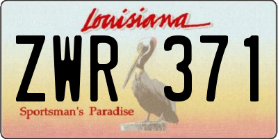 LA license plate ZWR371