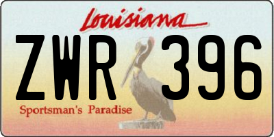 LA license plate ZWR396