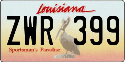 LA license plate ZWR399