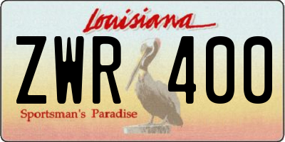 LA license plate ZWR400