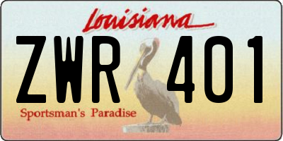 LA license plate ZWR401