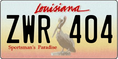 LA license plate ZWR404
