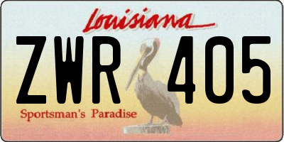 LA license plate ZWR405