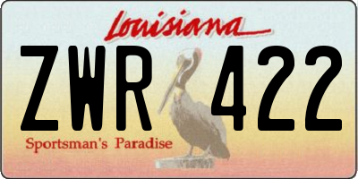 LA license plate ZWR422